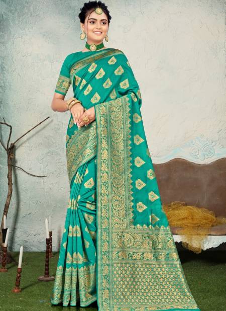Sea Green Colour Santraj New Heavy Exclusive Wear Designer Fancy Banarasi Silk Saree Collection 1023